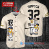 Texas Rangers x The Simpsons Baseball Jersey Cream - Bart, Homer, Lisa Trophy