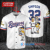 Texas Rangers x The Simpsons Baseball Jersey White - Bart, Homer, Lisa Trophy