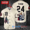 Texas Rangers x Thor Marvel with Trophy Custom Baseball Jersey Cream