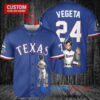 Texas Rangers x Vegeta Super Saiyan Dragon Ball Z with Trophy Custom Baseball Jersey Royal