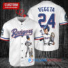 Texas Rangers x Vegeta Super Saiyan Dragon Ball Z with Trophy Custom Baseball Jersey White