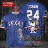 Texas Rangers x Wolverine Logan with Trophy Custom Baseball Jersey Royal